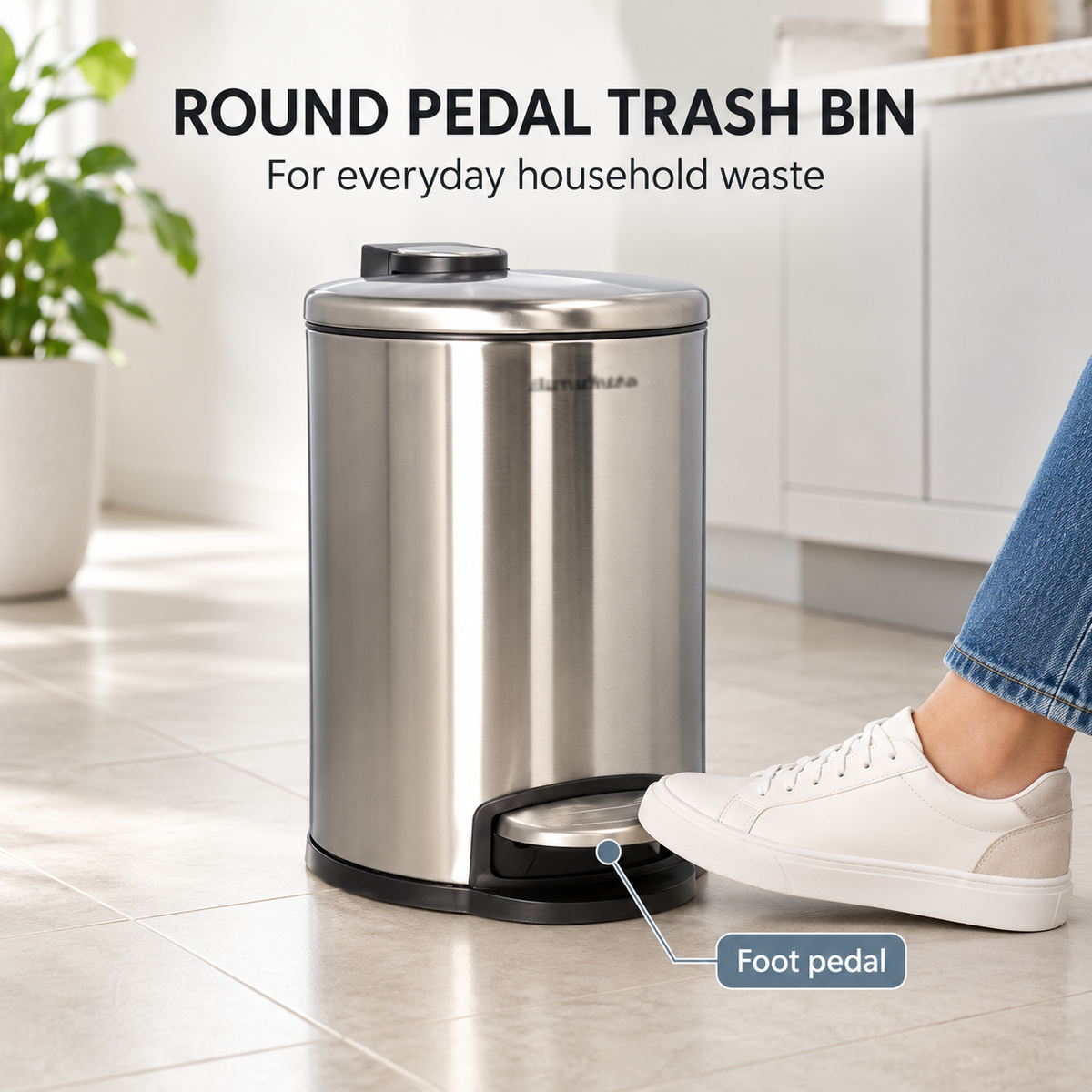 DANNY HOME ROUND PEDAL TRASH BIN