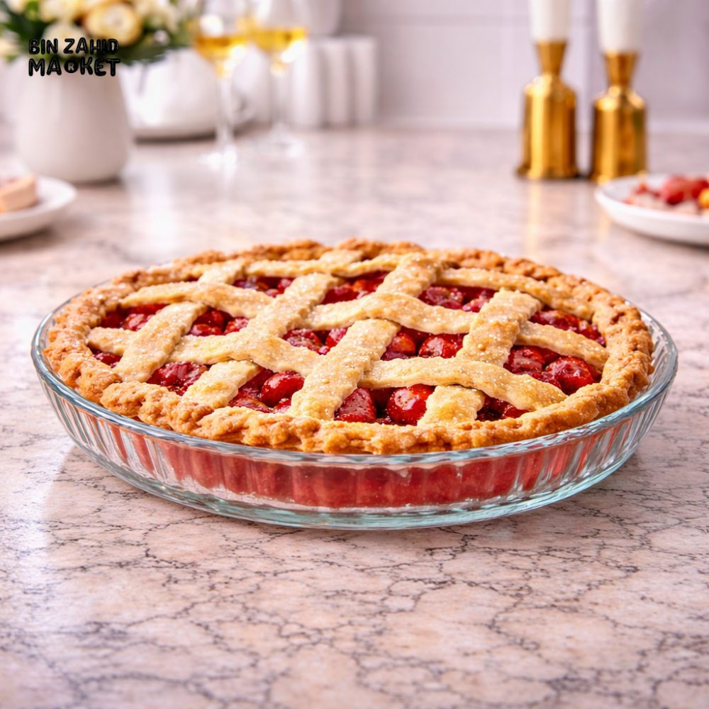 DANNY HOME 1.6 LITRE ROUND GLASS PIE BAKING PAN -KP021