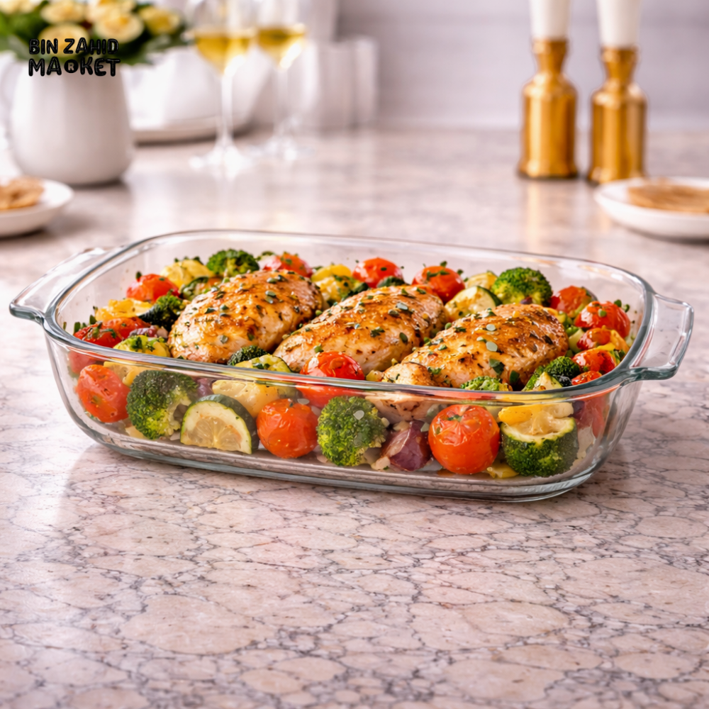 DANNY HOME 1.8L GLASS RECTANGULAR BAKING PAN WITH HANDLES -KP020