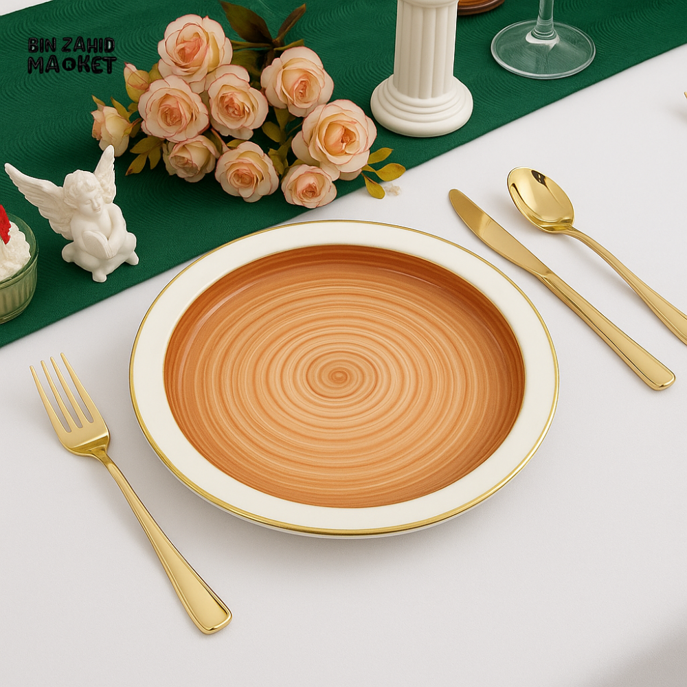 DANNY HOME 10.5’’ CERAMIC DINNER PLATE – ROUND DESIGN PREMIUM QUALITY TABLEWARE CZT01 1