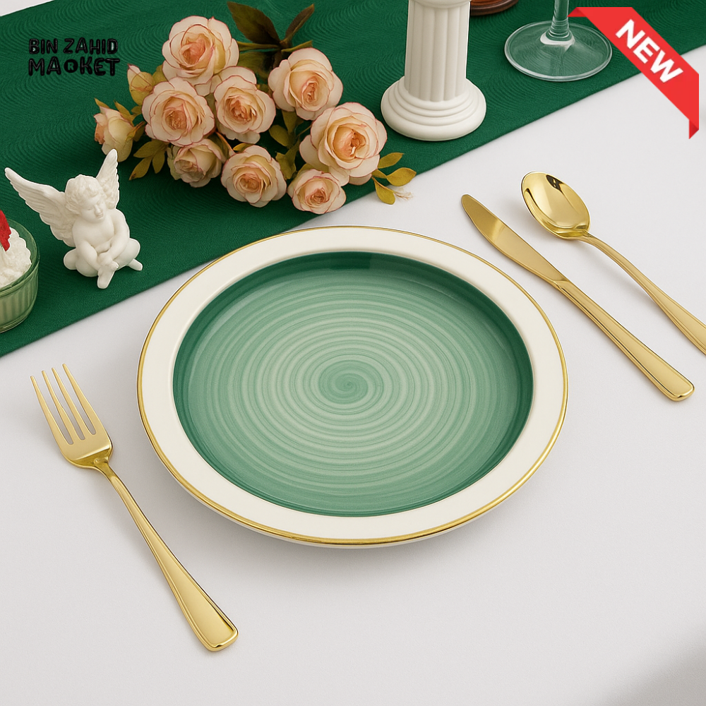 DANNY HOME 10.5’’ CERAMIC DINNER PLATE – ROUND DESIGN PREMIUM QUALITY TABLEWARE CZT02 1