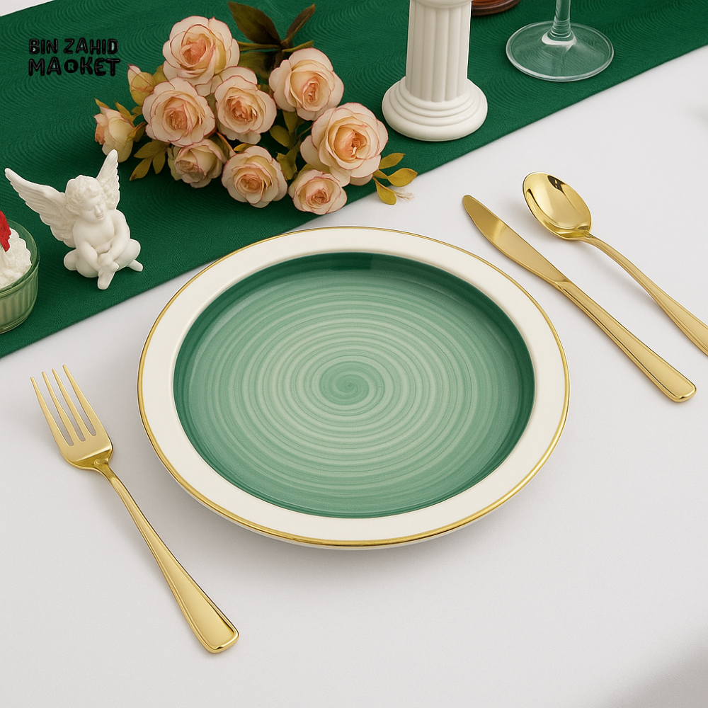 DANNY HOME 10.5’’ CERAMIC DINNER PLATE – ROUND DESIGN PREMIUM QUALITY TABLEWARE CZT02 1