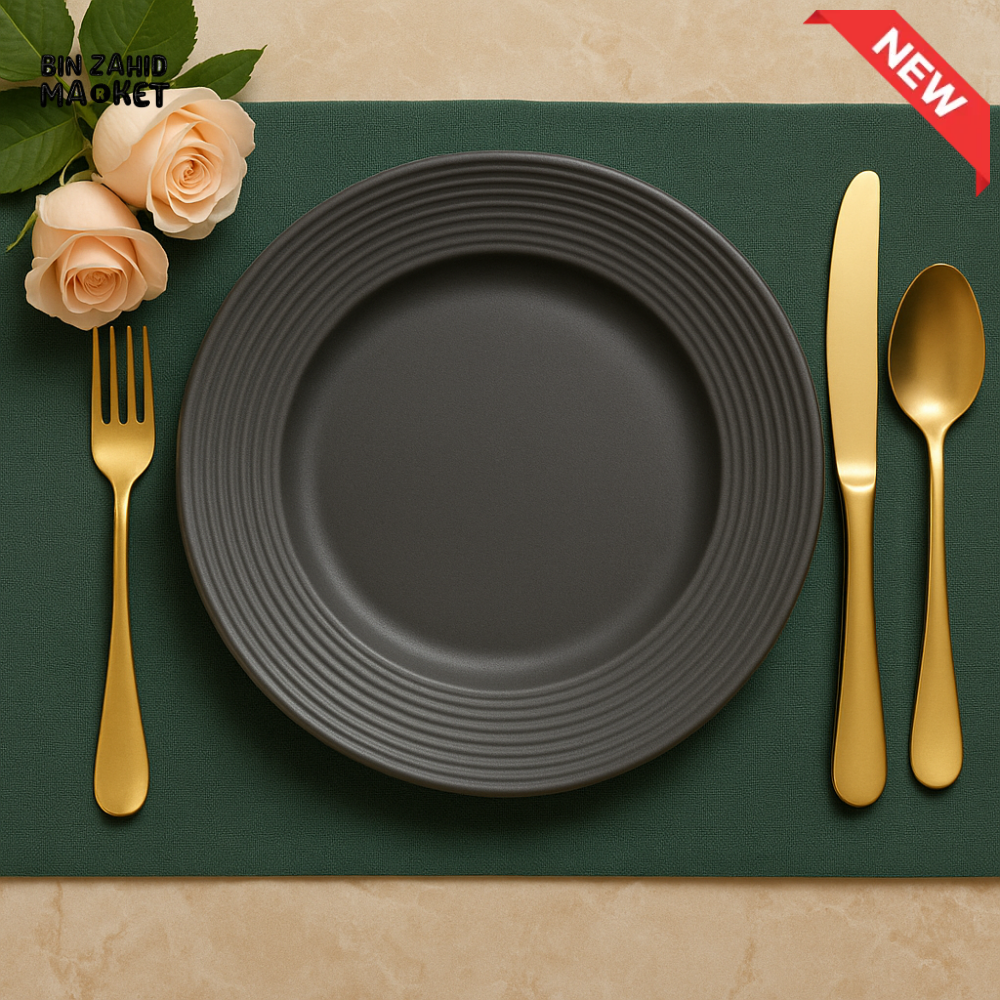 DANNY HOME 10.5’’ GREY SOUP PLATE – MODERN RIMMED CERAMIC PLATE A40 1