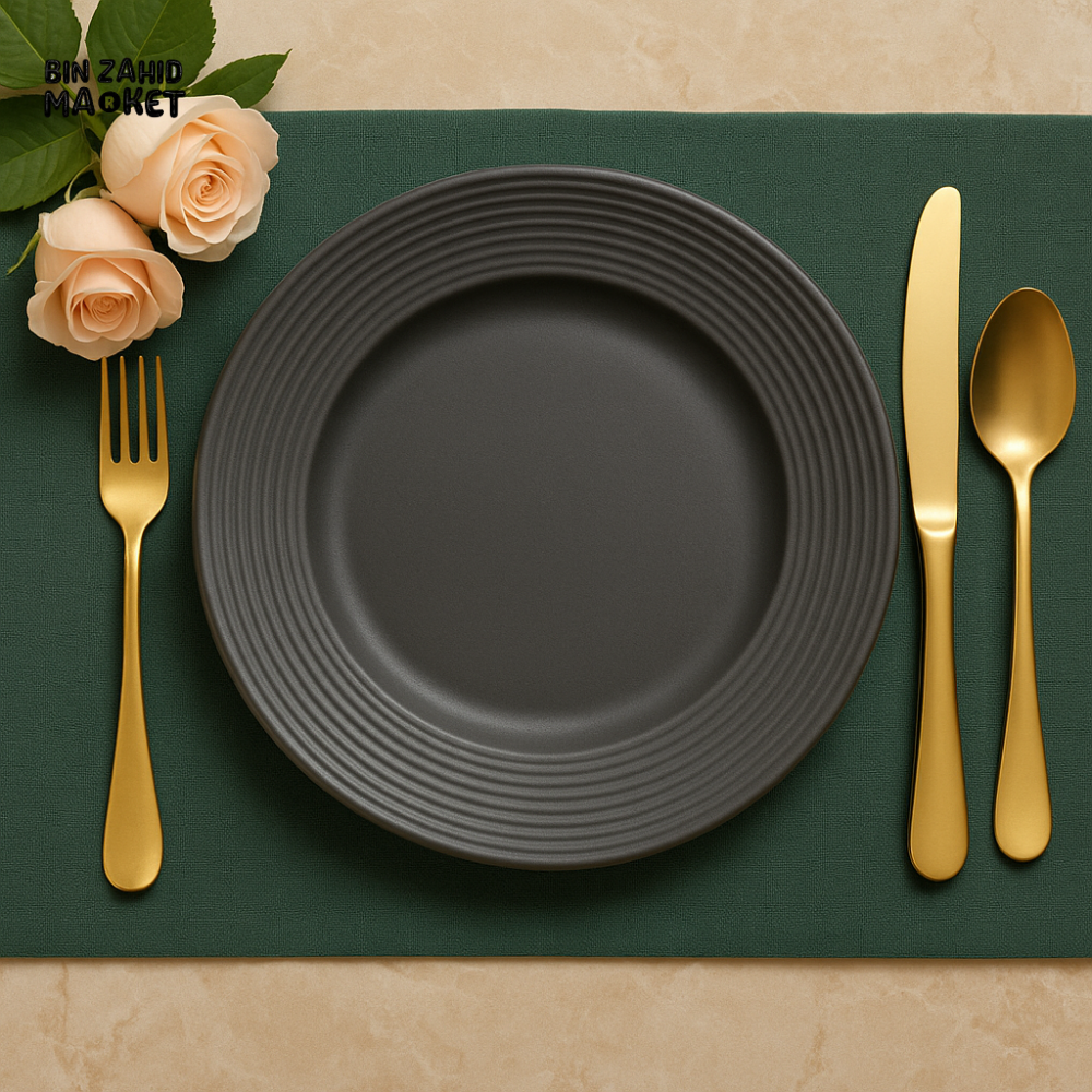 DANNY HOME 10.5’’ GREY SOUP PLATE – MODERN RIMMED CERAMIC PLATE A40 1