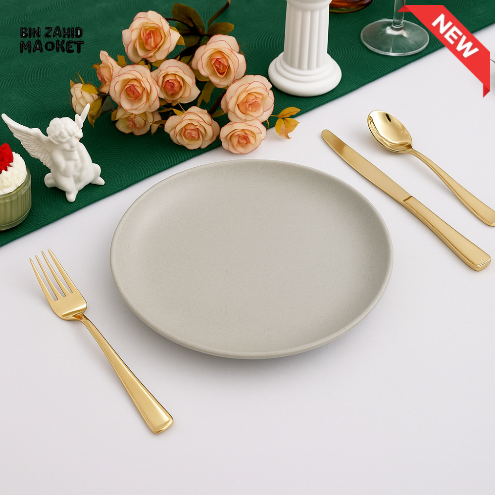 DANNY HOME 10.5’’ WHITE DINNER PLATE – CLASSIC ROUND CERAMIC DISH T12 01