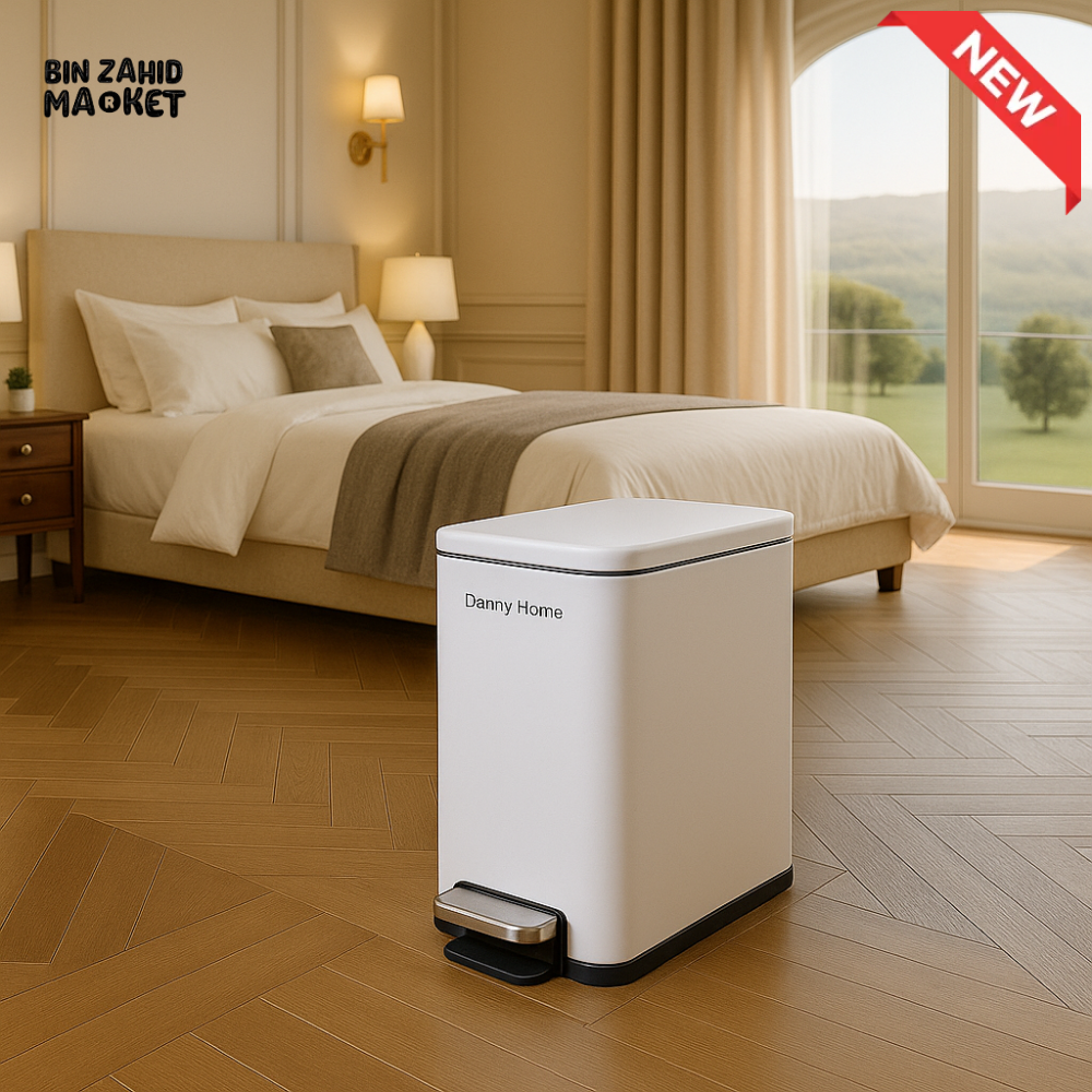 DANNY HOME 10 LITRE LUXURY VILLA PEDAL BIN RECTANGULAR WHITE LJT10 10 3
