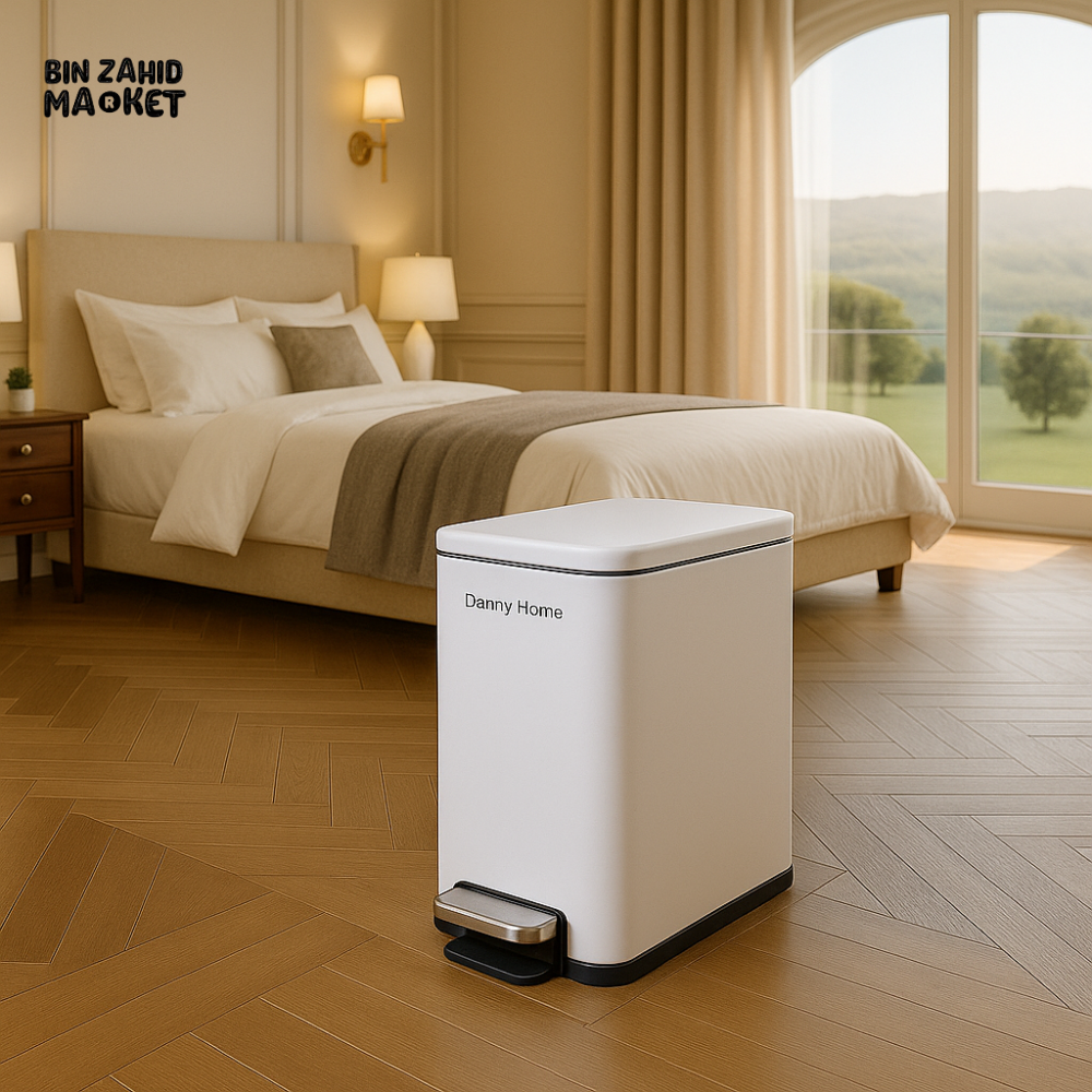 DANNY HOME 10 LITRE LUXURY VILLA PEDAL BIN RECTANGULAR WHITE LJT10 10 3
