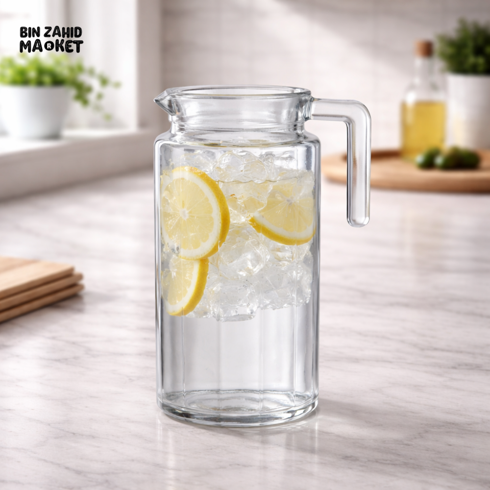 DANNY HOME 1000ML CLEAR GLASS WATER JUG WITH HANDLE -1988-192