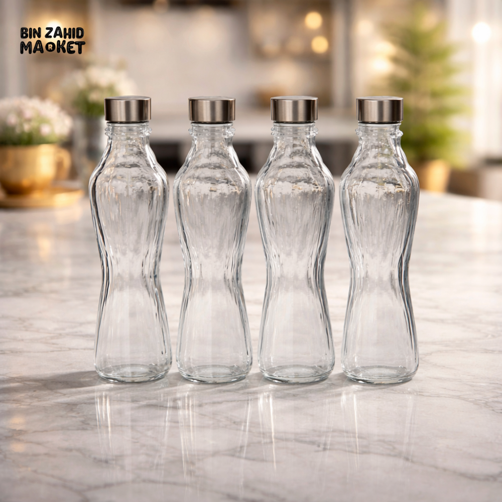 DANNY HOME 1000ML GLASS WATER BOTTLE WITH STAINLESS STEEL CAP -1966-19