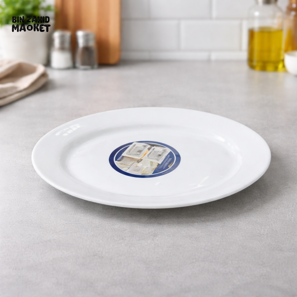 DANNY HOME 12 INCH OPAL GLASS SERVING PLATE PREMIUM WHITE DINNER & FOOD PRESENTATION DISH LKBYP120