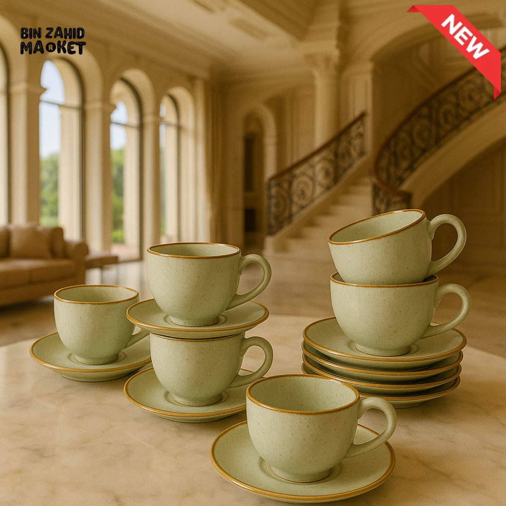 DANNY HOME 12 PIECE CERAMIC CUP AND SAUCER SET 220SYP
