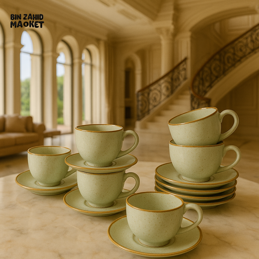 DANNY HOME 12 PIECE CERAMIC CUP AND SAUCER SET 220SYP