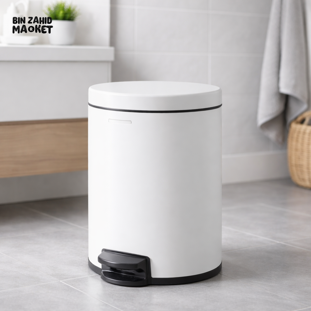 DANNY HOME 12LTR WHITE PEDAL TRASH CAN WITH SOFT CLOSE LID AND INNER BUCKET LJT03-12-3