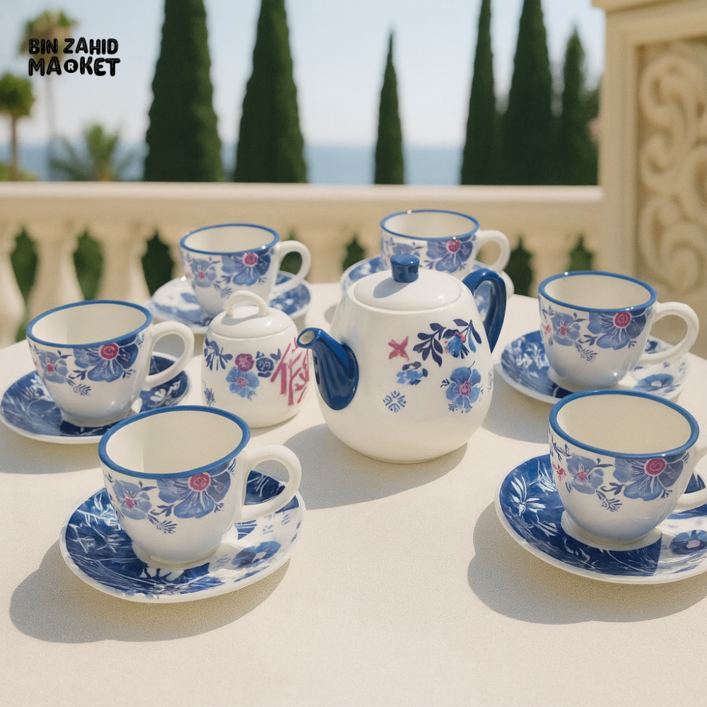 DANNY HOME 16 PIECE TEA SET WITH CUPS SAUCERS TEAPOT AND SUGAR POT - SF16T-012