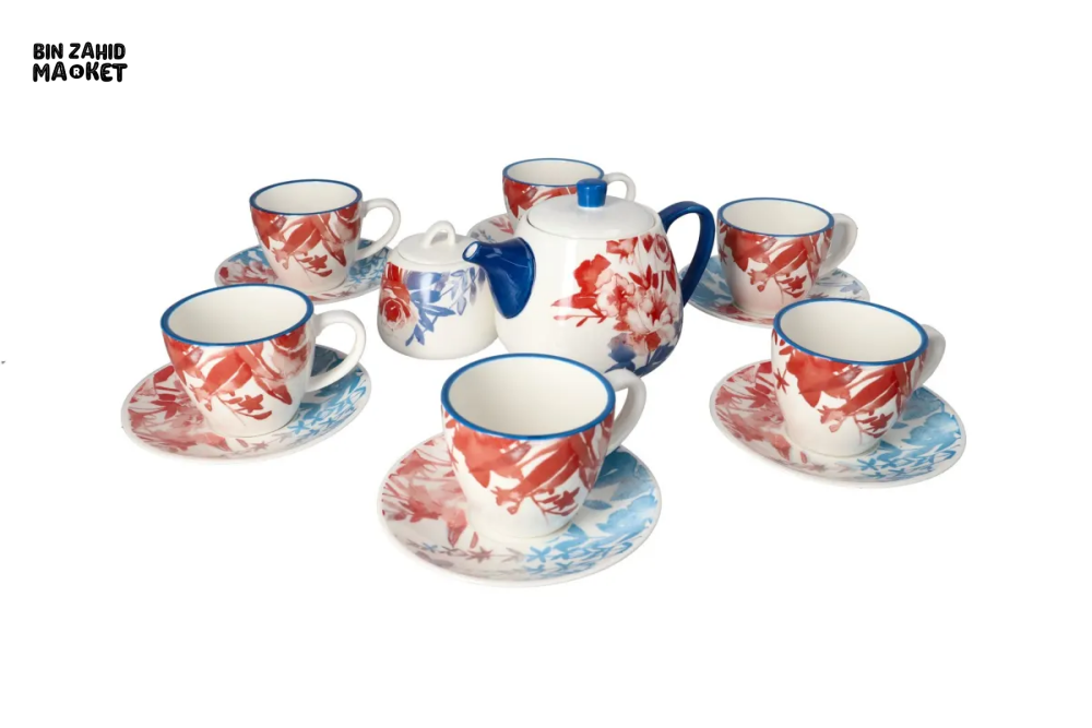DANNY HOME 16 PIECE TEA SET WITH CUPS SAUCERS TEAPOT AND SUGAR POT - SF16T-05