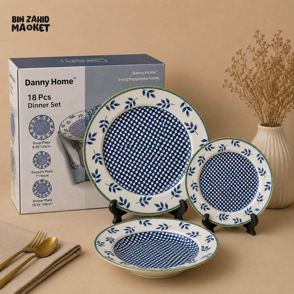 DANNY HOME 18 PCS BLUE MOSAIC DINNER SET