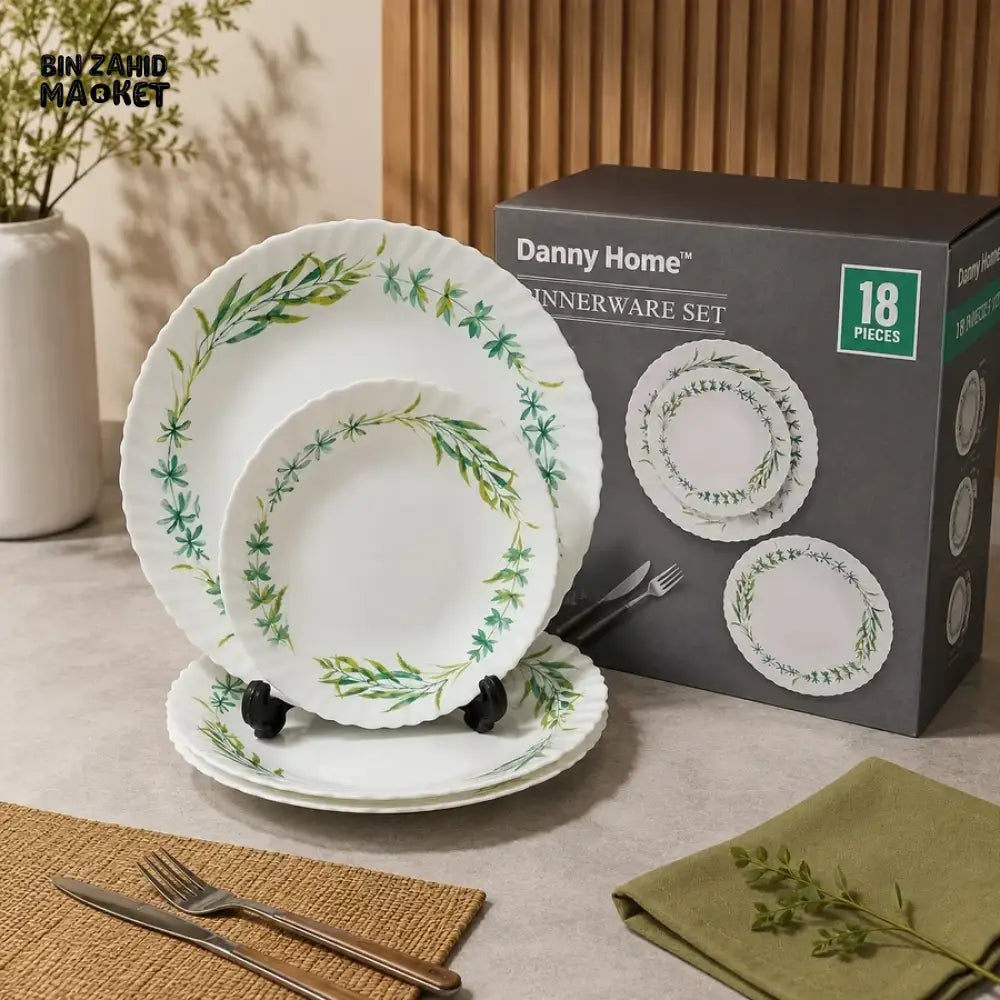 DANNY HOME 18 PCS BOTANICAL DINNERWARE SET