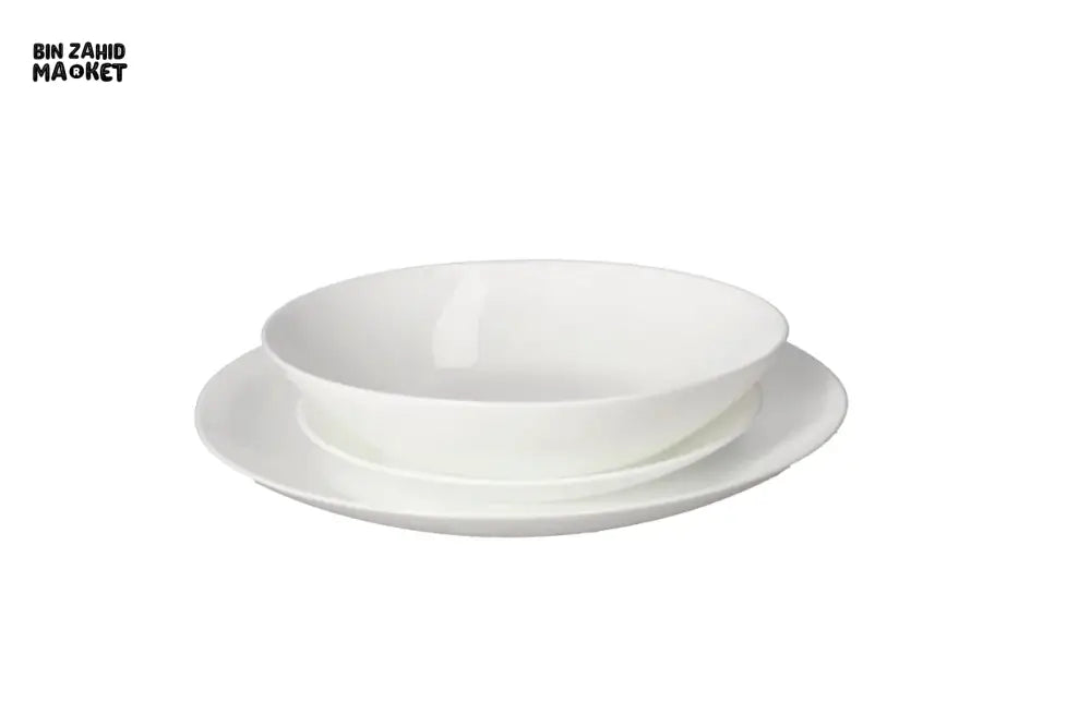 DANNY HOME 18 PIECE WHITE PORCELAIN DINNERWARE SET – DINNER SOUP & DESSERT PLATES LUXURY TABLEWARE SET FOR ELEGANT
