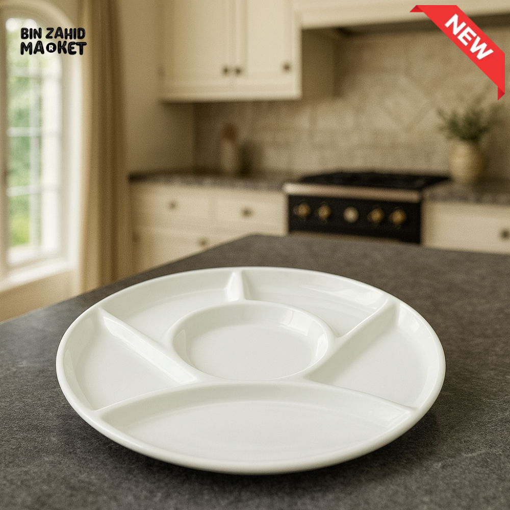 DANNY HOME 2 PIECE WHITE ROUND SECTIONED PLATTER SF14 31
