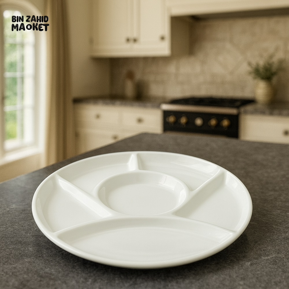 DANNY HOME 2 PIECE WHITE ROUND SECTIONED PLATTER SF14 31