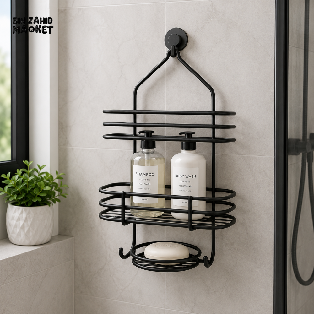DANNY HOME 2-TIER METAL HANGING SHOWER CADDY BATHROOM ORGANIZER – ZYB106