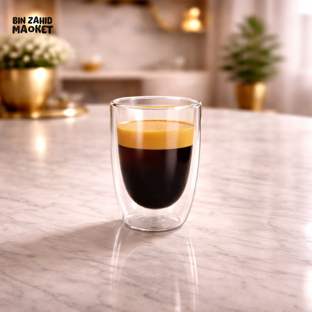 DANNY HOME 200ML PREMIUM DOUBLE WALL ESPRESSO GLASS 2-PIECE -DW03-02