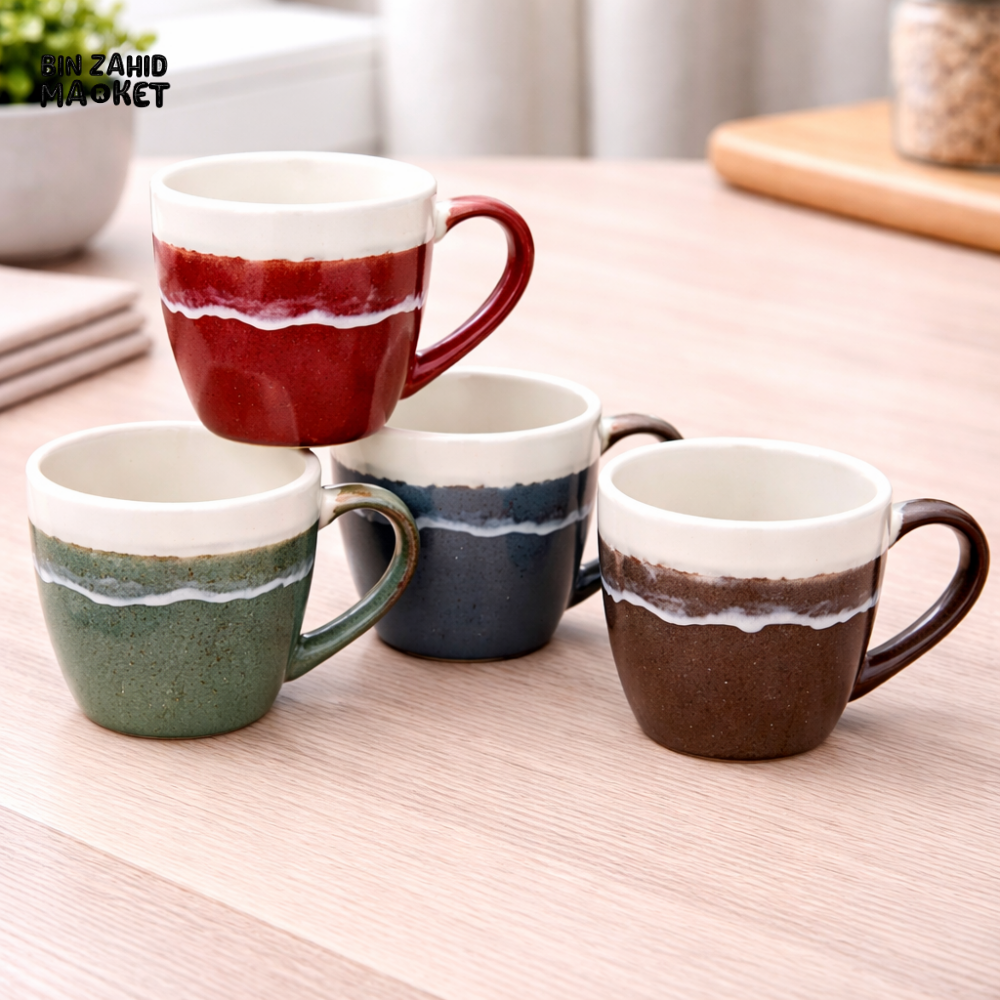 DANNY HOME 230ML MULTICOLOR COFFEE & TEA CUPS WITH MODERN MATTE FINISH FOR HOME & OFFICE USE -STB42-1