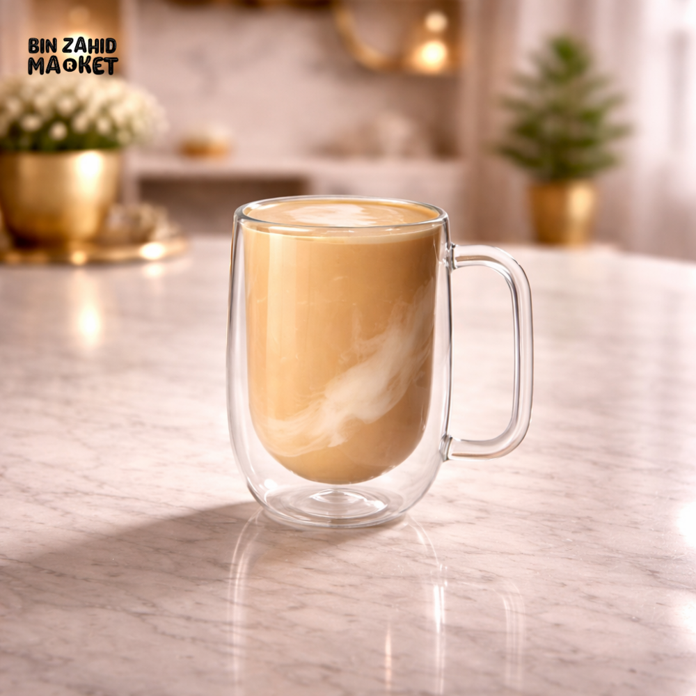 DANNY HOME 250ML PREMIUM DOUBLE WALL GLASS COFFEE MUG 2 PIECE -DW04-05