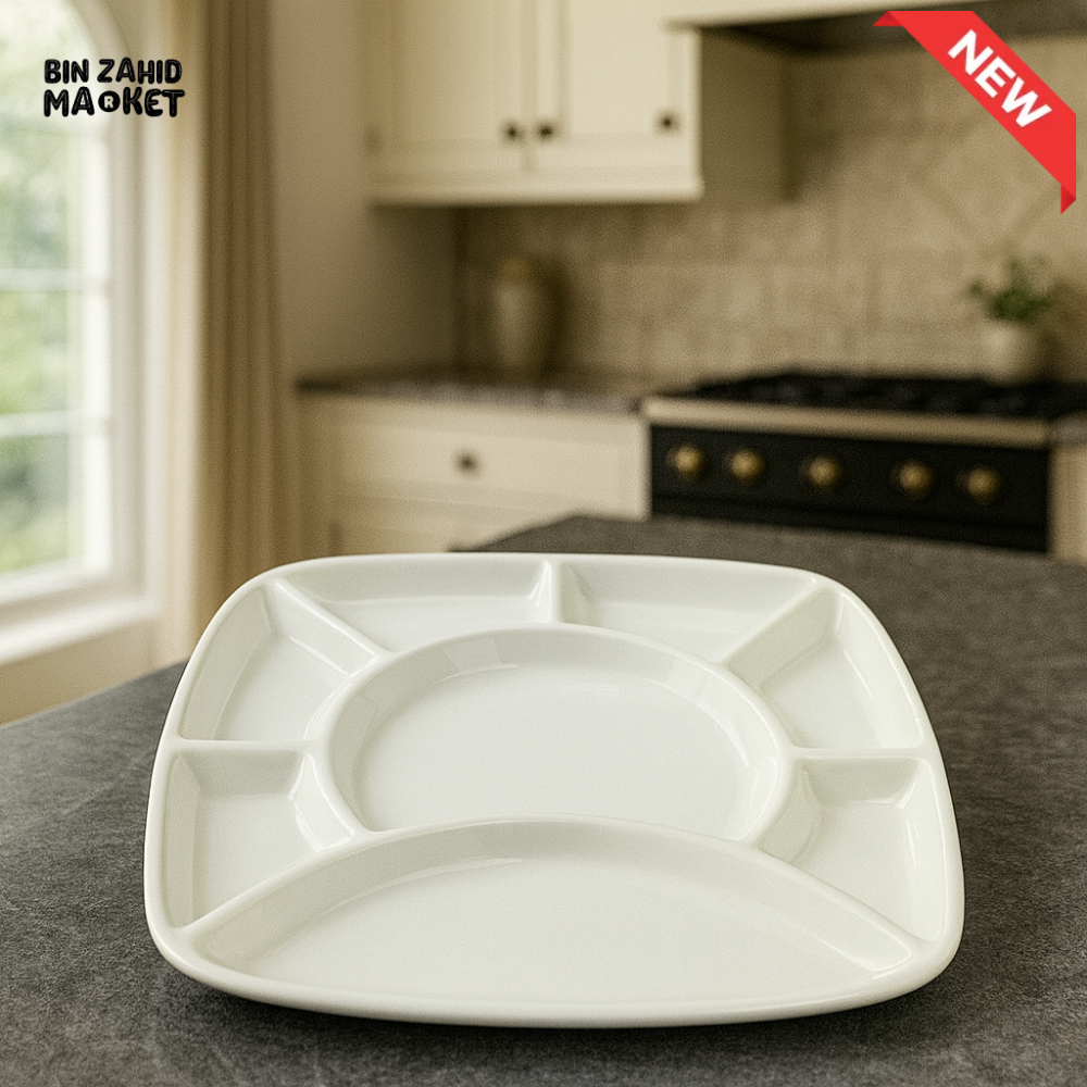 DANNY HOME 2PIECE WHITE CERAMIC SECTIONED SERVING SF14 32