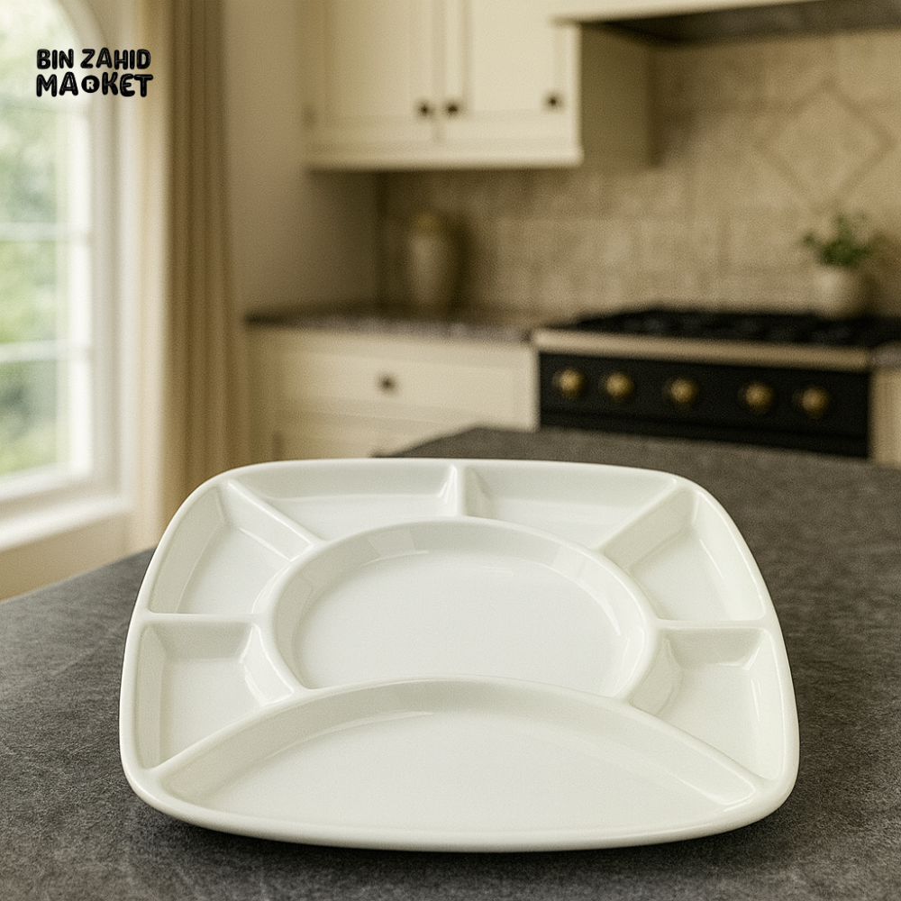 DANNY HOME 2PIECE WHITE CERAMIC SECTIONED SERVING SF14 32