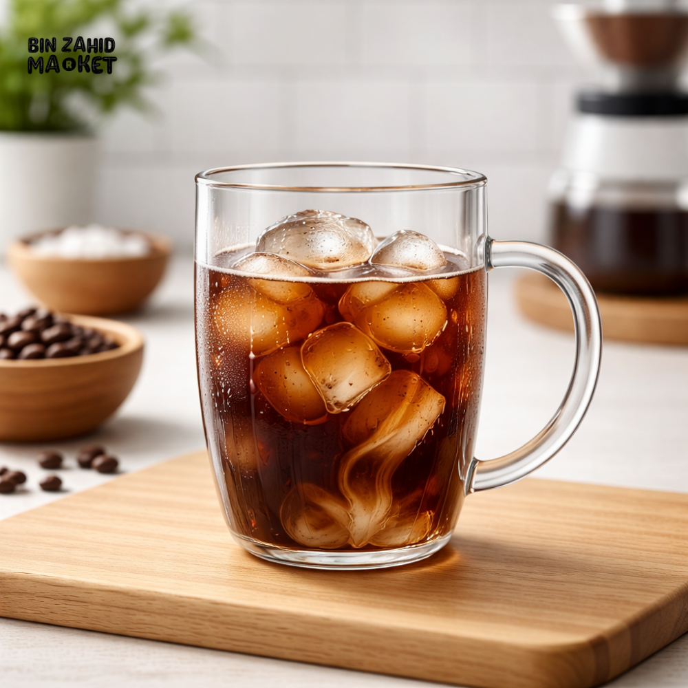 DANNY HOME 300ML HIGH BOROSILICATE GLASS CUP HEAT RESISTANT CLEAR COFFEE TEA MUG WITH HANDLE XF002-18T