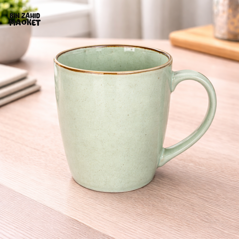 DANNY HOME 350ML CERAMIC MUG – MINIMALIST GREEN COFFEE & TEA CUP WITH PREMIUM FINISH FOR HOME & OFFICE USE -MUG 2057