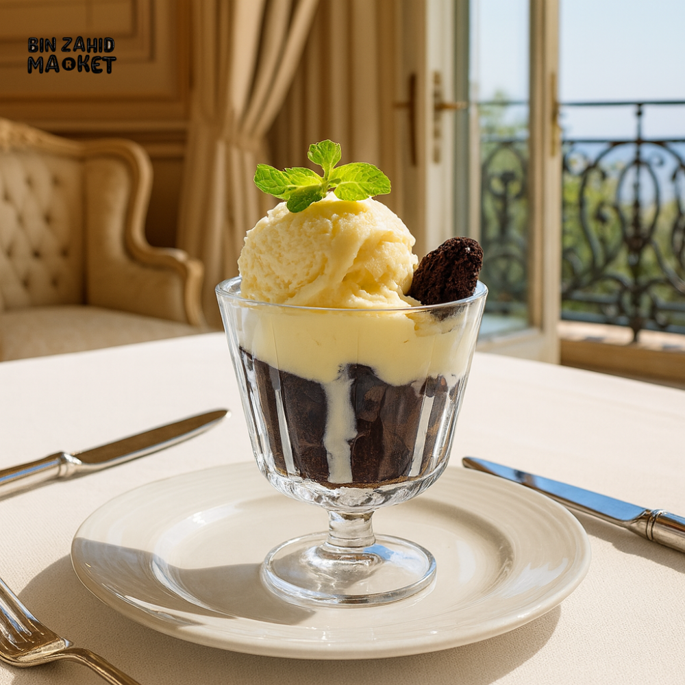 DANNY HOME 3PIECE GLASS DESSERT CUP SET 190ML – ELEGANT ICE CREAM & BROWNIE SERVING BOWLS 1988 105