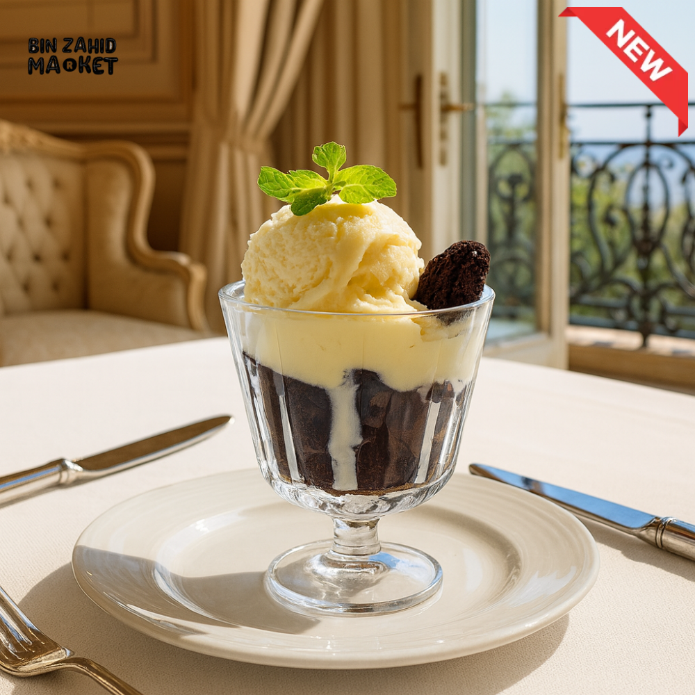 DANNY HOME 3PIECE GLASS DESSERT CUP SET 190ML – ELEGANT ICE CREAM & BROWNIE SERVING BOWLS 1988 105