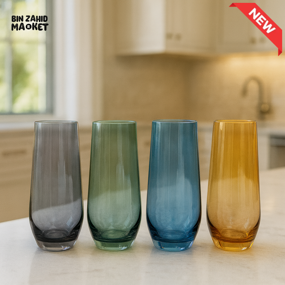 DANNY HOME 4 PIECE MULTICOLOR LONG GLASS SET - CB11-09