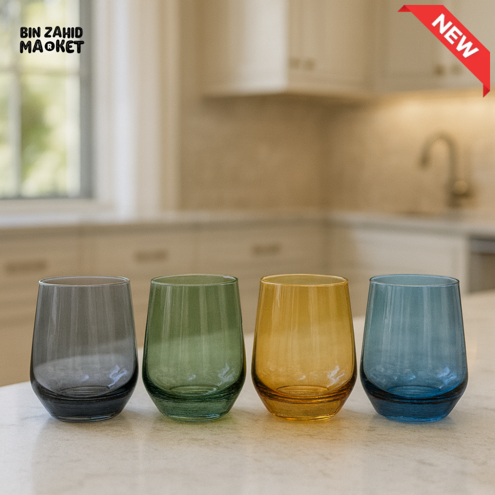 DANNY HOME 4 PIECE MULTICOLOR SHORT GLASS SET - CB11-12