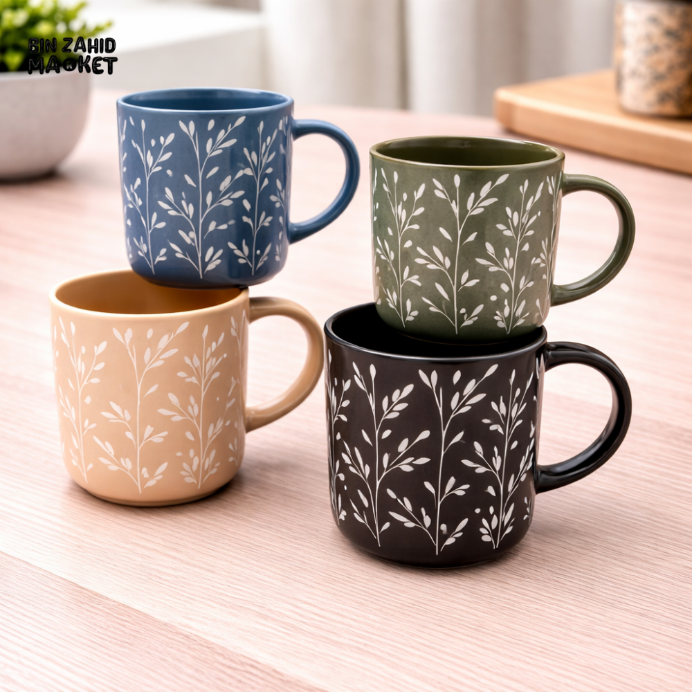 DANNY HOME 450ML – MULTICOLOR BOTANICAL DESIGN COFFEE & TEA CUP -T01-02