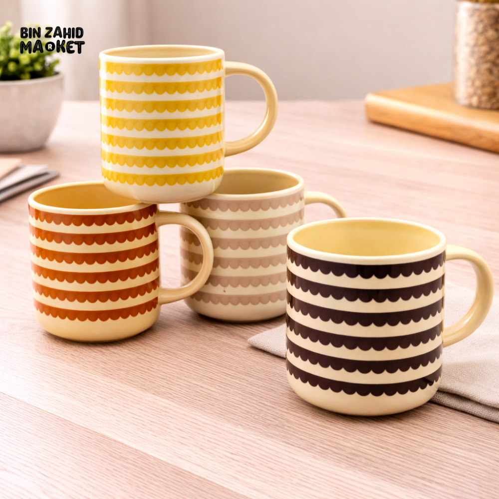DANNY HOME 450ML STRIPED DESIGN COFFEE & TEA CUP -T01-08
