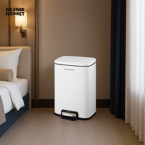DANNY HOME 5 LITER PEDAL TRASH CAN – SLIM RECTANGULAR DESIGN, SOFT-CLOSE LID, STAINLESS STEEL WASTE BIN FOR KITCHEN, BATHROOM & OFFICE - WHITE