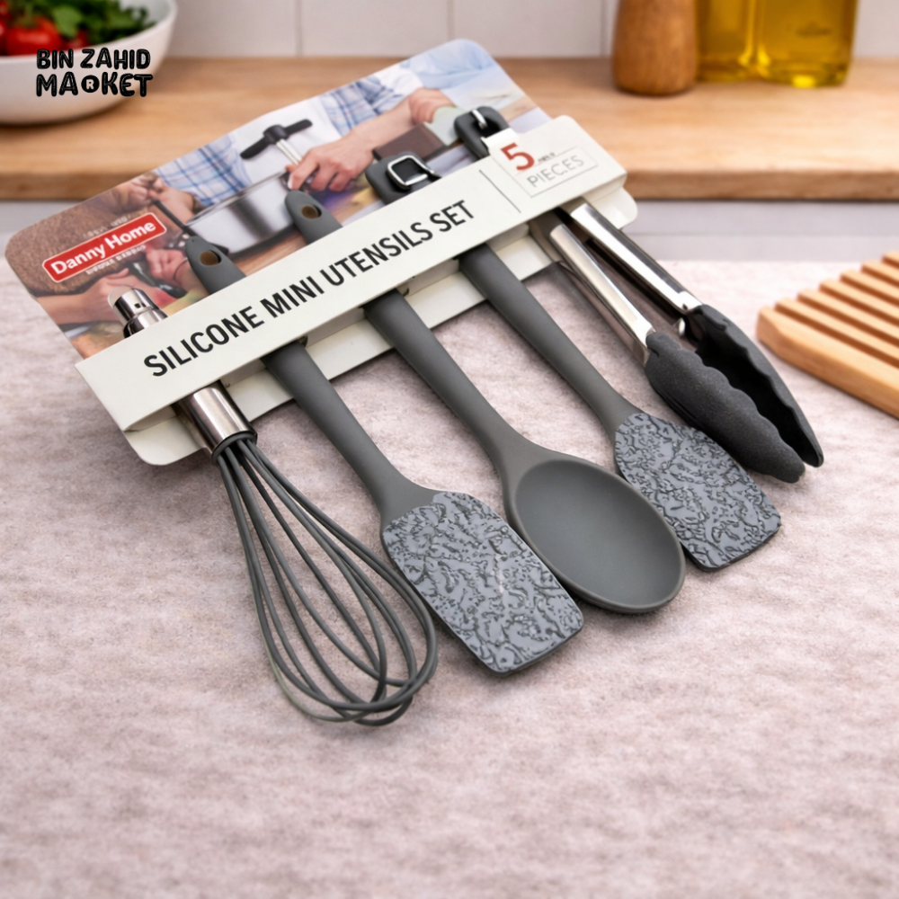 DANNY HOME 5PCS MINI SILICONE BAKING UTENSIL SET – HEAT RESISTANT NON-STICK COOKING & BAKING TOOLS 20x5CM DH3449