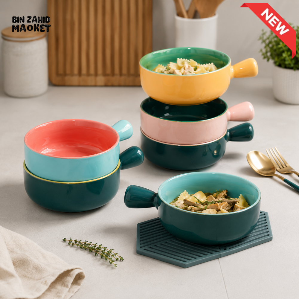 DANNY HOME 6.2’’ ROUND PORCELAIN BAKING DISH WITH HANDLES OVEN-TO-TABLE BAKEWARE CZT08-02