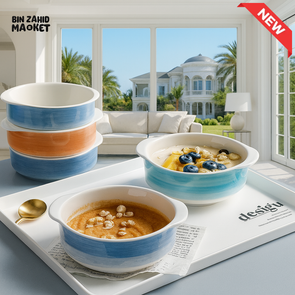 DANNY HOME 6 PIECE CERAMIC BOWL SET – MULTICOLOR SOUP & SNACK BOWLS FOR SERVING AND DINING CP2005