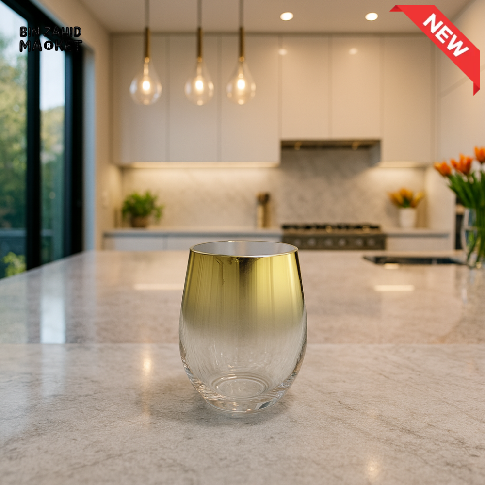 DANNY HOME 6 PIECE GOLD RIM TRANSPARENT GLASS - CB14-05