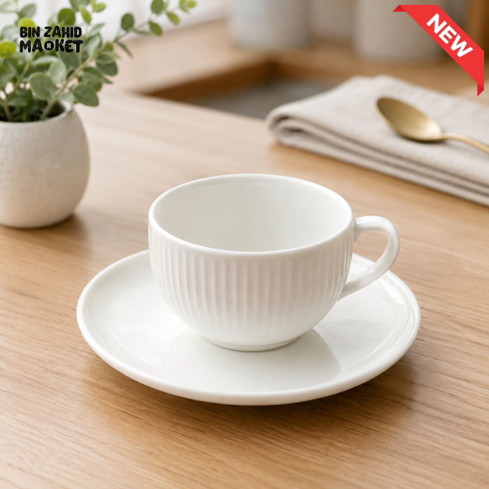 DANNY HOME 6 PIECE OPAL GLASS CUP & SAUCER SET 250ML – BW20-136-10