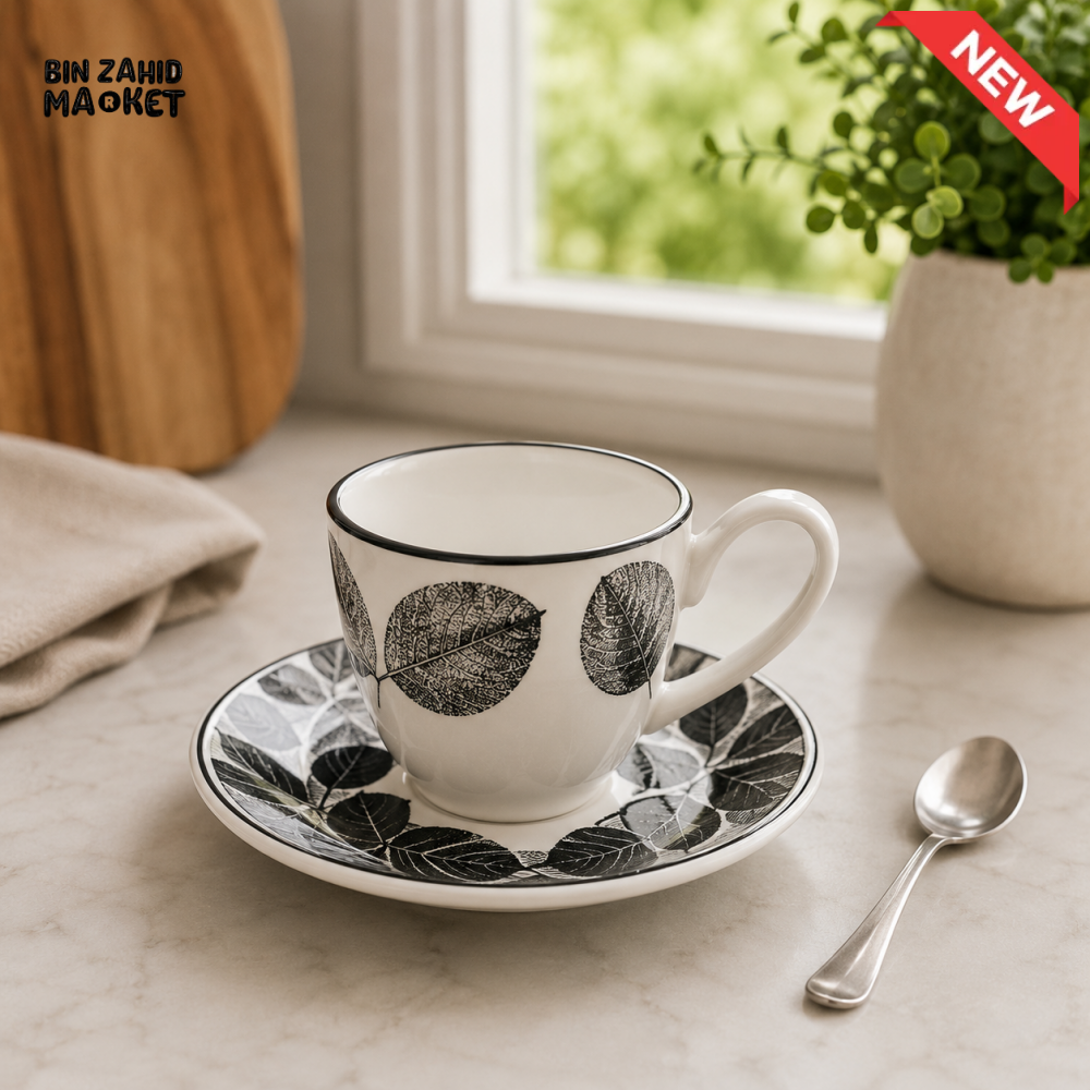DANNY HOME 6-PIECE PORCELAIN COFFEE CUP & SAUCER SET 200ML VINTAGE FLORAL DESIGN SF04-8