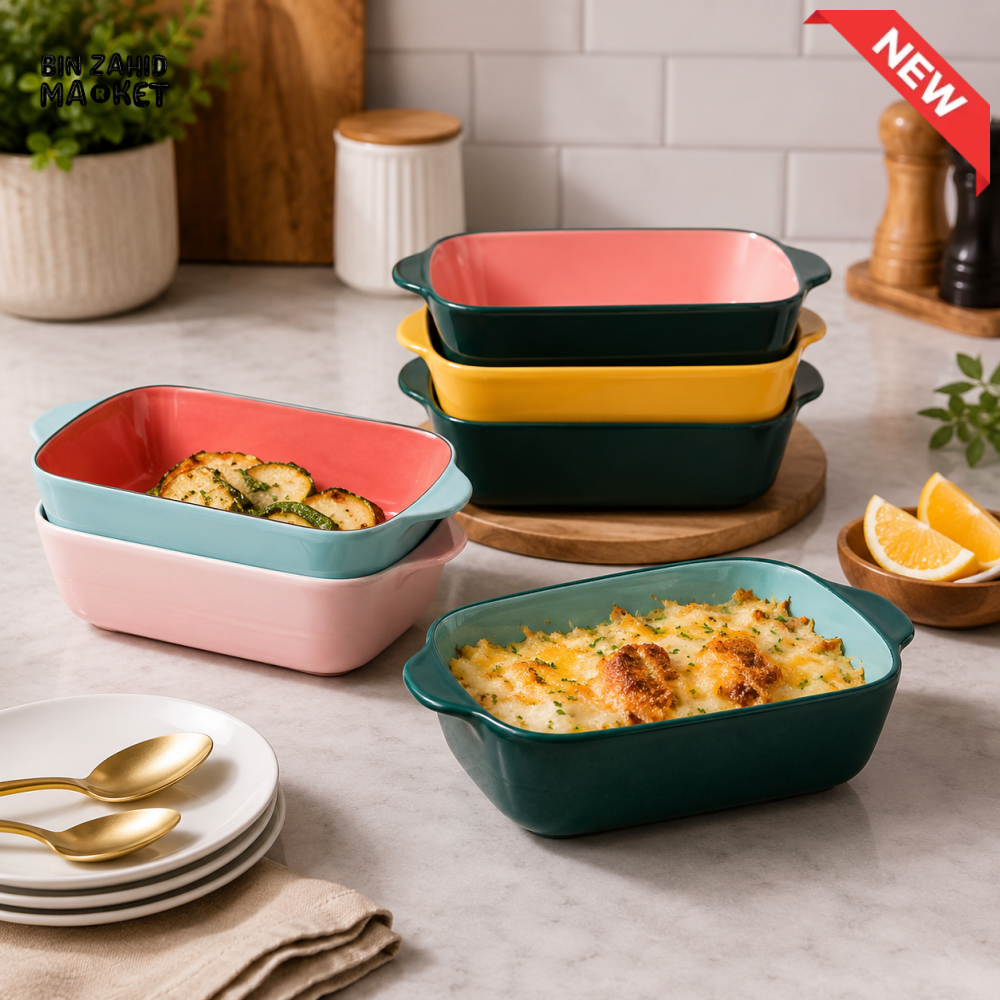 DANNY HOME 8.5’’ PORCELAIN SQUARE BAKING DISH WITH HANDLES OVEN-TO-TABLE BAKEWARE CZT08-01