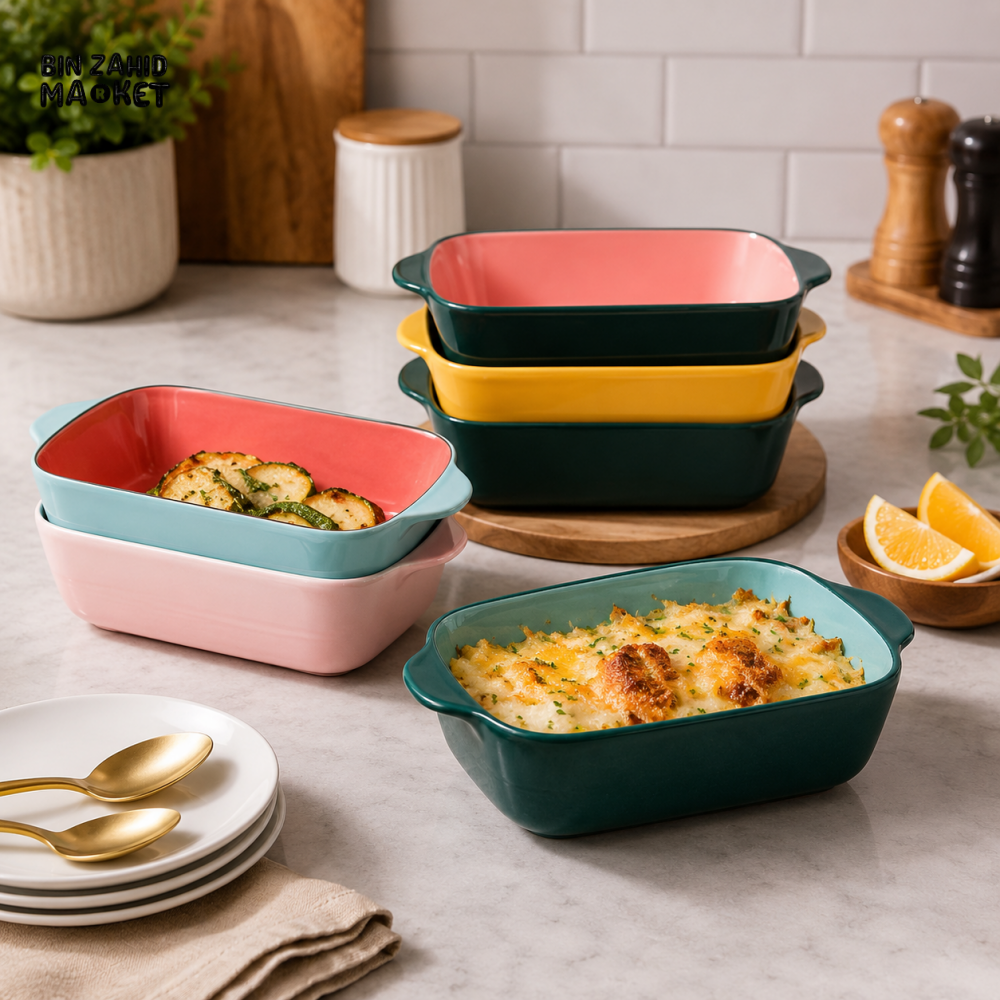 DANNY HOME 8.5’’ PORCELAIN SQUARE BAKING DISH WITH HANDLES OVEN-TO-TABLE BAKEWARE CZT08-01
