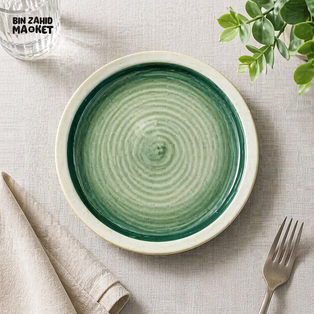 DANNY HOME 8-INCH CERAMIC DESSERT PLATE – ROUND GLAZED TABLEWARE FOR SERVING CAKE SNACKS & APPETIZERS CZT02-3