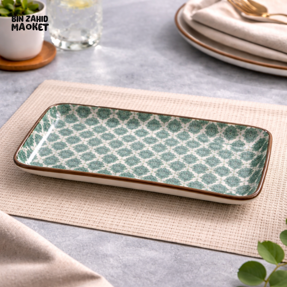 DANNY HOME 8 INCH RECTANGULAR CERAMIC SERVING PLATE APPETIZER SUSHI DISH MODERN TABLEWARE 80CFP 2063-2
