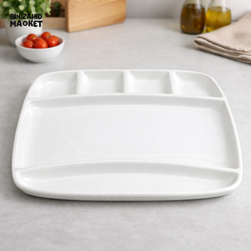 DANNY HOME 9 DIVIDED MELAMINE SERVING TRAY 2PCS SET MULTI COMPARTMENT FOOD PLATE SF14-30